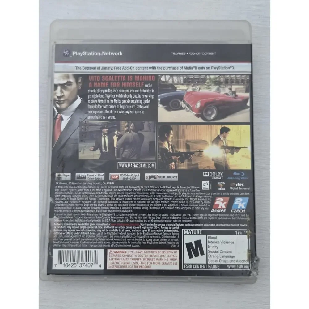 Mafia II (Greatest Hits) – PS3 Game with Manual & Case
